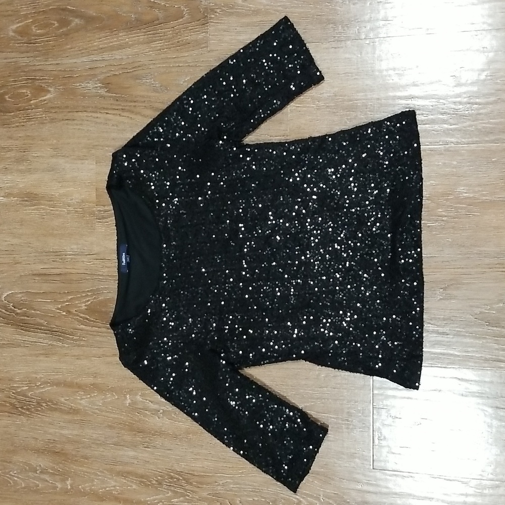 (S) Reitmans Sequined Top Evening Date Night Classic Fit Party Date Night Out